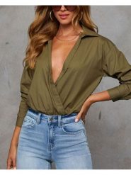 Milan Kiss Bluzka w kolorze khaki rozmiar: M. Brązowe bluzki Milan Kiss, m, bez wzorów, bez kołnierzyka, bez ramiączek. Za 126.99 zł.