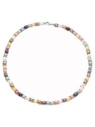 Pearline Naszyjnik z pereł z kolorowym wzorem - dł. 40 cm rozmiar: onesize. Naszyjniki Pearline, z perłą, srebrne. Za 339.37 zł.