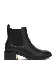 DeeZee Botki 5698 Czarny. Czarne botki DeeZee, bez wzorów, z materiału, bez obcasa, na płaskiej podeszwie, bez zapięcia. Za 199.99 zł.