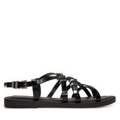 Sandały MICHAEL Michael Kors. Czarne sandały MICHAEL Michael Kors, bez wzorów, bez obcasa, na płaskiej podeszwie, bez zapięcia. Za 549.99 zł.