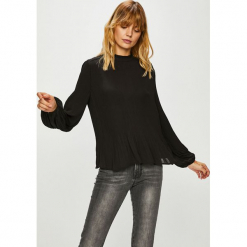 Only - Bluzka. Czarne bluzki Only, l, bez wzorów, z materiału, bez kołnierzyka, bez ramiączek. W wyprzedaży za 69.90 zł.