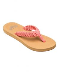 Klapki plażowe dla Kobiety PORTO Różowy. Czerwone klapki Roxy, bez wzorów, z bawełny, bez obcasa. Za 139.99 zł.