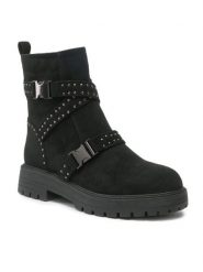 Jenny Fairy Botki WYL2829-6 Czarny. Czarne botki Jenny Fairy, bez wzorów, z materiału, bez obcasa, na płaskiej podeszwie, bez zapięcia. Za 107.98 zł.