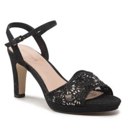 Sandały Menbur. Czarne sandały Menbur, bez wzorów, bez obcasa, na słupku, bez zapięcia. Za 389.99 zł.