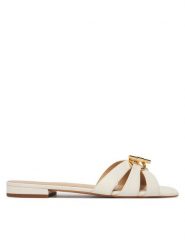 LAUREN RALPH LAUREN Klapki Blaike 802982875007 Biały. Białe klapki Lauren Ralph Lauren, bez wzorów, ze skóry, bez obcasa. Za 629.99 zł.