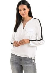 Heine Bluzka w kolorze białym rozmiar: 42. Białe bluzki Heine, bez wzorów, bez kołnierzyka, bez ramiączek. Za 74.28 zł.