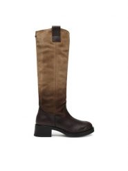Steve Madden Kozaki Banner SM11003092 Brązowy. Brązowe kozaki Steve Madden, ze skóry, bez obcasa, na płaskiej podeszwie, bez zapięcia. Za 859.99 zł.