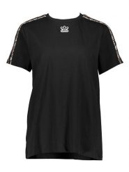 Adidas Koszulka "Snake" w kolorze czarnym rozmiar: 34. Czarne bluzki Adidas, bez wzorów, z bawełny, bez kołnierzyka, bez ramiączek. Za 74.81 zł.