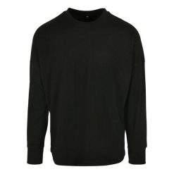 T-shirt Unisex Dla Dorosłych Oversized Z Długim Rękawem. Czarne t-shirty BUILD YOUR BRAND, xl, bez wzorów, bez kołnierzyka, bez ramiączek. Za 105.99 zł.