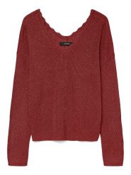 Vero Moda Sweter w kolorze bordowym rozmiar: XS. Czerwone swetry Vero Moda, xs, bez wzorów, bez ramiączek. Za 98.45 zł.