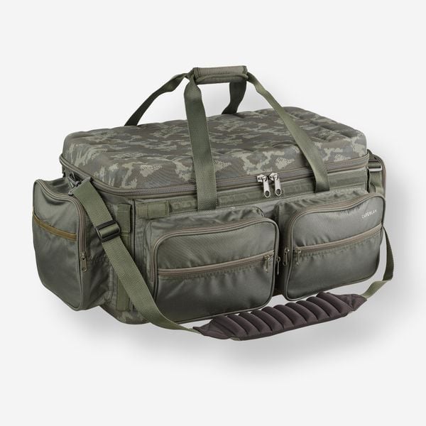 Torba wędkarska Caperlan Carry Protect 55 litrów. Brązowe torby na ramię CAPERLAN, bez wzorów, z materiału, na ramię, duże, bez dodatków. Za 299.99 zł.