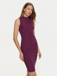 Marciano Guess Sukienka dzianinowa 4YGK0A 5718Z Bordowy Bodycon Fit. Czerwone sukienki Marciano Guess, z aplikacjami, z dzianiny, bez kołnierzyka, bez ramiączek, bodycon. Za 399.99 zł.