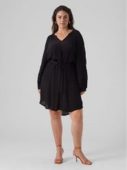 Vero Moda Curve Sukienka codzienna 10297334 Czarny Regular Fit. Czarne sukienki Vero Moda Curve, na co dzień, bez wzorów, z wiskozy, bez kołnierzyka, bez ramiączek, proste. Za 119.99 zł.