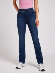 Lee Dżinsy - Slim fit - w kolorze granatowym rozmiar: W34/L33. Niebieskie jeansy Lee, l, z aplikacjami, z podwyższonym stanem. Za 141.52 zł.