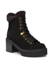 See By Chloé Botki SB41083A Czarny. Czarne botki See By Chloé, bez wzorów, ze skóry, bez obcasa, na słupku, bez zapięcia. Za 2,849.00 zł.