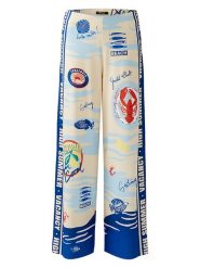 Miss Lagotte Spodnie w kolorze biało-niebieskim rozmiar: 34. Białe spodnie materiałowe Miss Lagotte, bez wzorów, z materiału, z podwyższonym stanem. Za 126.99 zł.