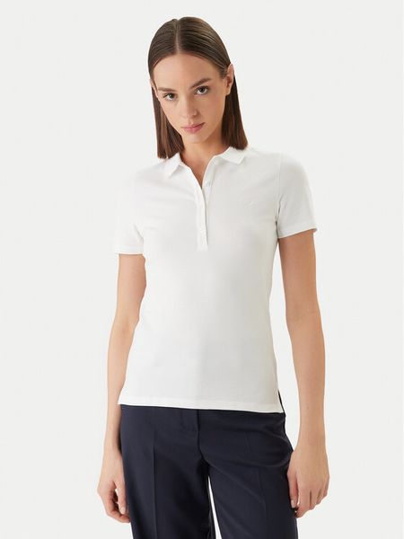 Gant Polo 4201535 Biały Slim Fit. Białe koszulki polo GANT, l, bez wzorów, z bawełny, bez kołnierzyka, bez ramiączek. Za 274.99 zł.