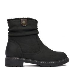 Botki Clara Barson. Czarne botki Clara Barson, bez wzorów, bez obcasa, na płaskiej podeszwie, bez zapięcia. Za 159.99 zł.