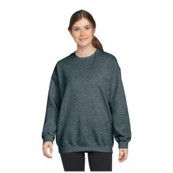 Bluza Polarowa Unisex Dla Dorosłych Softstyle Heather Midweight Fleece Top. Szare bluzy GILDAN, na zimę, xl, bez wzorów, z bawełny, bez kaptura. Za 94.99 zł.