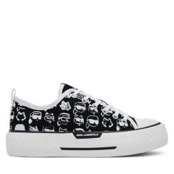 Trampki KARL LAGERFELD. Czarne trampki KARL LAGERFELD, bez wzorów, bez zapięcia. Za 349.99 zł.