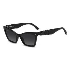 Okulary przeciwsłoneczne DSQUARED2 ICON 0026/S 807 dla kobiet, rozmiar 55 mm. Czarne okulary przeciwsłoneczne Dsquared, bez wzorów, sportowe, motyl. W wyprzedaży za 672.20 zł.