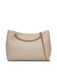 Calvin Klein Torebka Minimal Monogram Shoulde LV04F3205G Beżowy. Brązowe torebki klasyczne Calvin Klein, bez wzorów, ze skóry, bez dodatków. Za 529.99 zł.