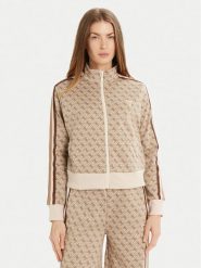 Guess Bluza V5RQ03 KCO90 Beżowy Regular Fit. Brązowe bluzy Guess, xl, z aplikacjami, z syntetyku, bez kaptura. Za 299.99 zł.