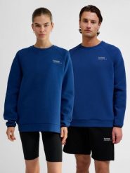 Bluza Hummel Tech. Niebieskie bluzy Hummel, na wiosnę, m, bez wzorów, z bawełny, bez kaptura. Za 336.00 zł.