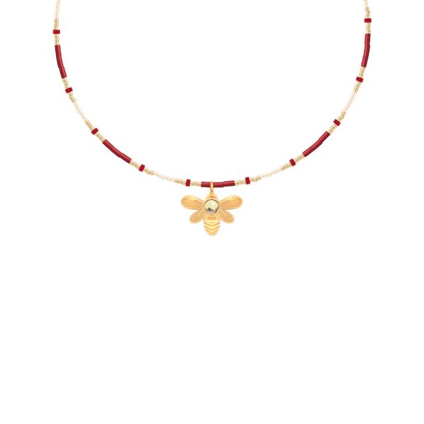 Naszyjnik z różowymi japońskimi koralikami Miyuki z zawieszką Honey. Czerwone naszyjniki Lilou, z turkusem, pozłacane. Za 418.00 zł.