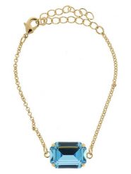 Otazu Pozłacana bransoletka z kryształem Swarovski rozmiar: onesize. Niebieskie bransoletki Otazu, z kryształem, pozłacane. Za 126.99 zł.