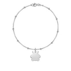 Bransoletka ze srebrnym misiem na łańcuszku Supełki. Szare bransoletki Lilou, srebrne. Za 248.00 zł.