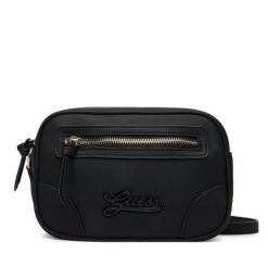 Torebka Guess. Czarne listonoszki Guess, z aplikacjami, bez dodatków. Za 249.99 zł.