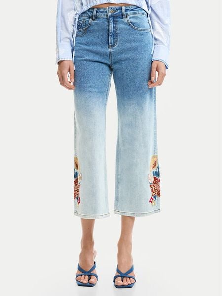 Desigual Jeansy Coco 26SWDD20 Niebieski Straight Fit. Niebieskie jeansy Desigual, bez wzorów. Za 280.99 zł.
