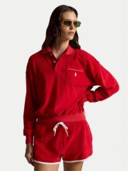 Polo Ralph Lauren Bluza 211A12737003 Czerwony Relaxed Fit. Czerwone bluzy Polo Ralph Lauren, s, bez wzorów, z bawełny, bez kaptura. Za 859.99 zł.