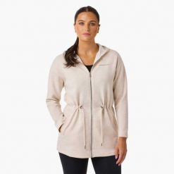 Bluza treningowa damska Swedemount Move Soft Hood Jacket szybkoschnąca. Brązowe bluzy SWEDEMOUNT, bez wzorów, z tkaniny, bez kaptura. Za 199.99 zł.