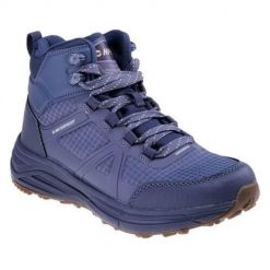 Buty do chodzenia damskie Hi-Tec Granise Mid WP. Niebieskie trekkingi Hi-tec, z gumy, za kostkę, trekkingowe. Za 366.85 zł.