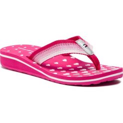 Japonki TOMMY HILFIGER - Heart Print Beach Sandal FW0FW03651 Bright Rose 633. Czerwone klapki TOMMY HILFIGER, bez wzorów, z materiału, bez obcasa. W wyprzedaży za 119.00 zł.