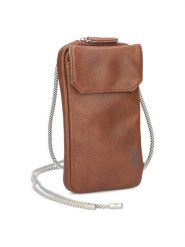 Zwei Skórzana torebka w kolorze jasnobrązowym na telefon - 10 x 19 x 3 cm rozmiar: onesize. Brązowe torby na ramię Zwei, bez wzorów, z materiału, przez ramię, bez dodatków. Za 140.86 zł.
