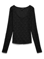Vero Moda Bluzka w kolorze czarnym rozmiar: L. Czarne bluzki Vero Moda, l, bez wzorów, z koronki, bez kołnierzyka, bez ramiączek. Za 99.95 zł.