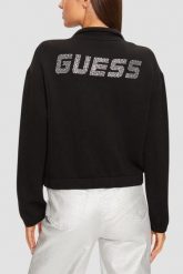 GUESS Czarna damska bluza Cecilia, Rozmiar L. Czarne bluzy sportowe Guess, l, z aplikacjami, bez kaptura. W wyprzedaży za 259.99 zł.