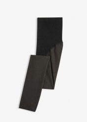 Ocieplane legginsy o przezroczystym wyglądzie z funkcją belly control i push-up 50 DEN. Czarne legginsy bonprix, bez wzorów. Za 62.99 zł.