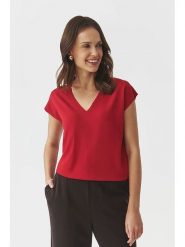 TATUUM Koszulka w kolorze czerwonym rozmiar: M. Czerwone bluzki Tatuum, m, bez wzorów, bez kołnierzyka, bez ramiączek. Za 130.81 zł.