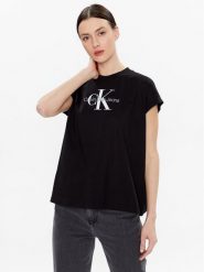 Calvin Klein Jeans T-Shirt J20J220717 Czarny Relaxed Fit. Czarne t-shirty Calvin Klein Jeans, s, bez wzorów, z bawełny, bez kołnierzyka, bez ramiączek. Za 109.99 zł.