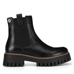 Sztyblety MEXX. Czarne botki Mexx, bez wzorów, bez obcasa, na płaskiej podeszwie, bez zapięcia. Za 279.99 zł.