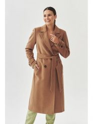 TATUUM Płaszcz zimowy w kolorze jasnobrązowym rozmiar: 42. Brązowe płaszcze Tatuum, na zimę, bez wzorów, z puchu, bez kaptura. Za 638.42 zł.