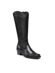 Lasocki Kozaki EVITA-02 Czarny. Czarne kozaki Lasocki, ze skóry, bez obcasa, na słupku, bez zapięcia. Za 343.99 zł.
