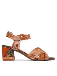 Laura Vita Sandały Jacqueso 03 Brązowy. Brązowe sandały Laura Vita, bez wzorów, ze skóry, bez obcasa, na słupku, bez zapięcia. Za 389.99 zł.