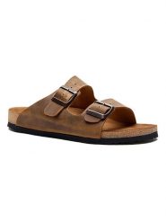 Comfortfusse Skórzane klapki w kolorze brązowym rozmiar: 36. Brązowe klapki Comfortfüße, bez wzorów, ze skóry, z otwartym noskiem, bez obcasa. Za 162.87 zł.