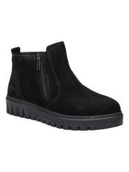 Josef Seibel Skórzane botki "Kelra 01" w kolorze czarnym do kostki rozmiar: 38. Czarne botki Josef Seibel, bez wzorów, z polaru, bez obcasa, bez zapięcia. Za 304.95 zł.