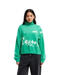 Bluza dla Kobiety CORONET PEAK Zielony. Zielone bluzy Quiksilver, m, z aplikacjami, z bawełny, bez kaptura. Za 319.99 zł.
